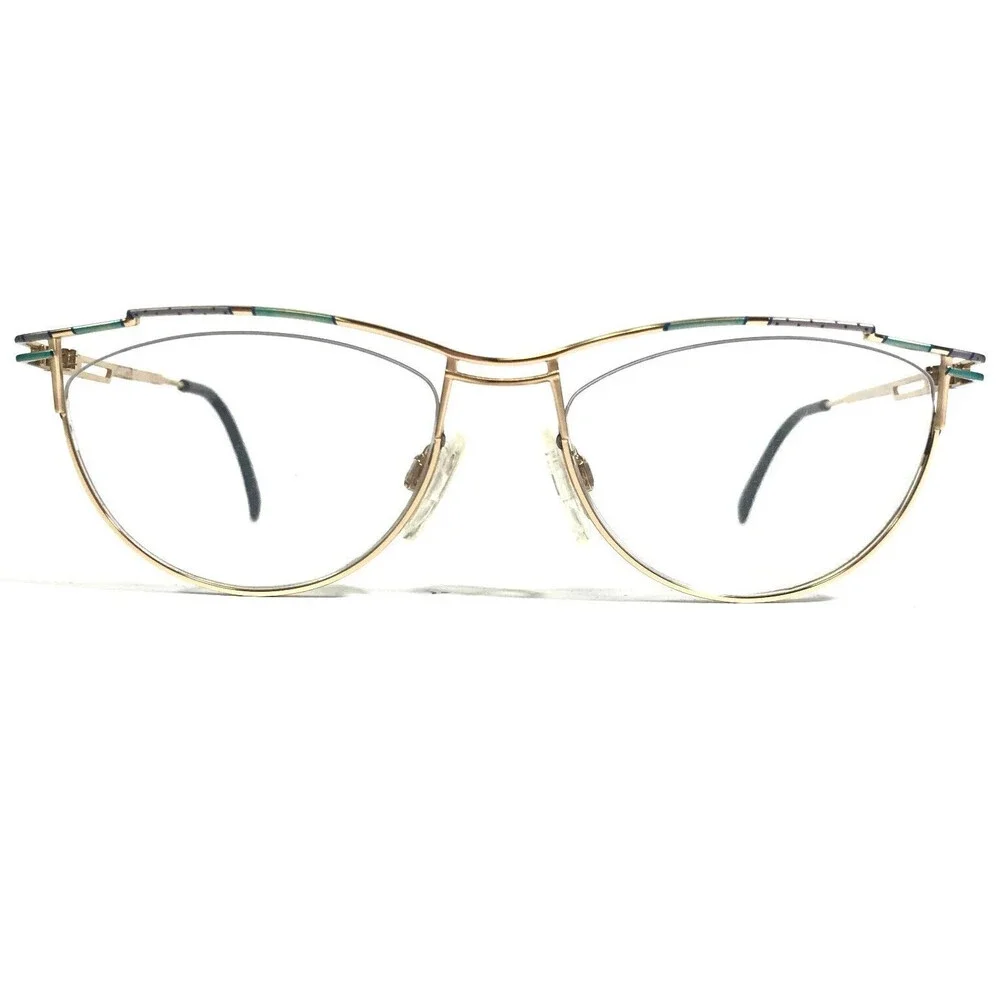 Cazal Eyeglasses Frames MOD 113 Col.776 Green Gold Round Full Rim 51-17-135